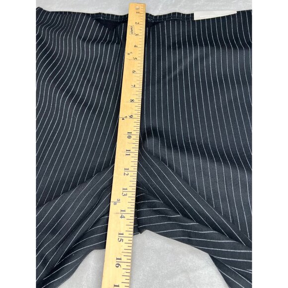 Chicos So Slimming Juliet Pinstripe Straight Pants Black & Ecru 3P - Picture 11 of 12